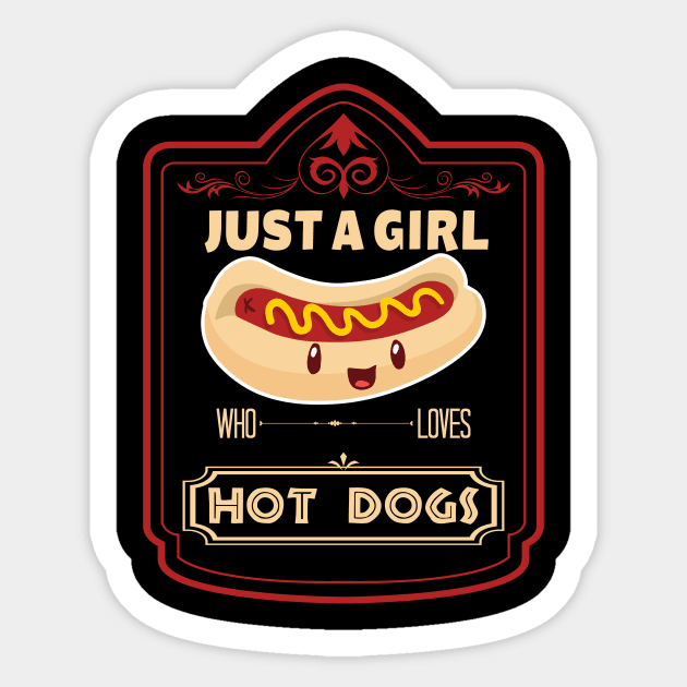 Girl who loves hot dogs Sticker by thefriendlyone